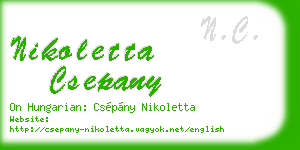nikoletta csepany business card