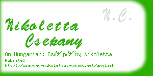 nikoletta csepany business card